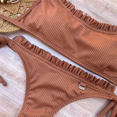 Bikini Color Beige Verano Shida Looks De Verano