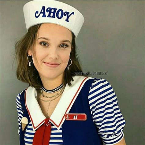 Stranger Things Millie Bobby Brown As A Scoops Ahoy Ice Cream Employee