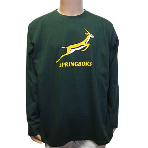 Springbok Mens LS Green Tee SA Rugby Official Online Shop