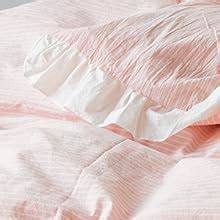 Amazon Susybao Pink Vintage Ruffled Duvet Cover King Washed