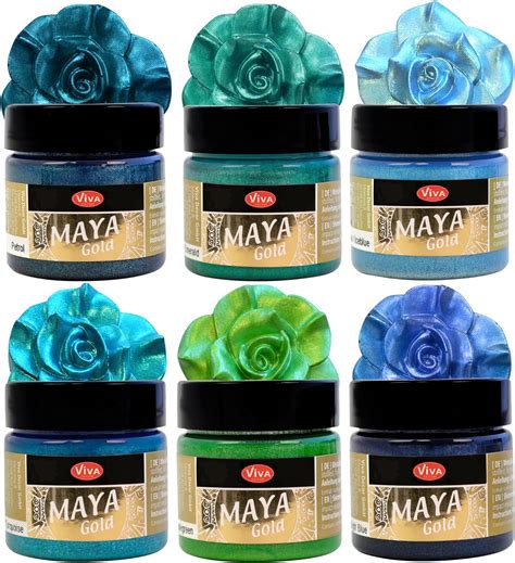 Amazon Viva Decor Maya Gold Metallic Acrylic Paint Set FOREST