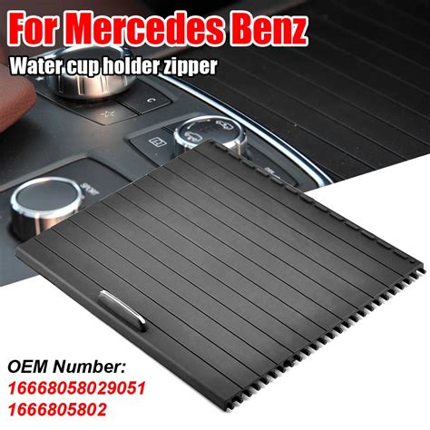 Black Center Console Roller Blind Cover Fit For Mercedes