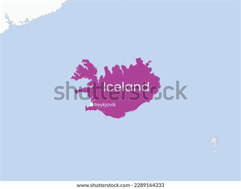 High Detailed Map Iceland Outline Map Stock Vector Royalty Free