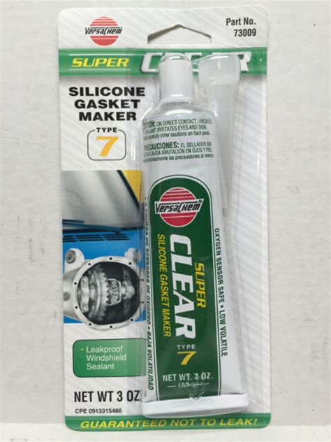 73009 VersaChem Super Clear Silicone Gasket Maker Windshield Sealant 3