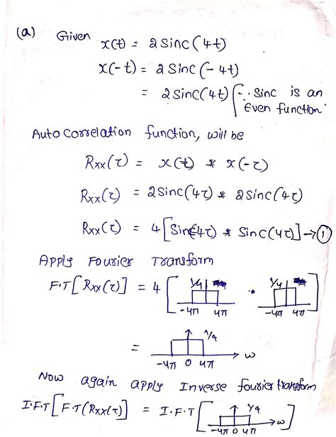 Solved A Find The Autocorrelation Function Of The Signal At Energy