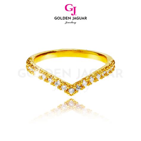 GJ Jewellery Emas Bangkok Emas Korea 24k Gold Plated V Ring Series V