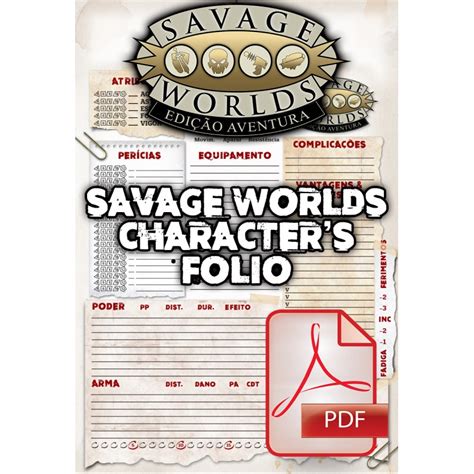 Savage Worlds Edição Aventura Ficha De Personagem Editável