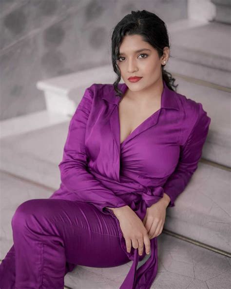 Ritika Singh Hot Pose In Violet Color Outfit