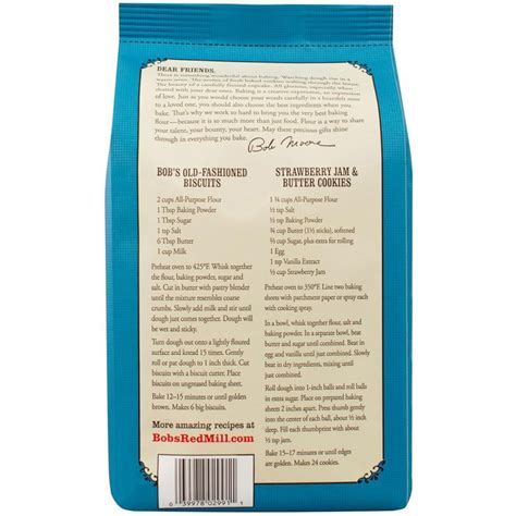 Bobs Red Mill Organic Unbleached White All Purpose Flour 5 Lbs