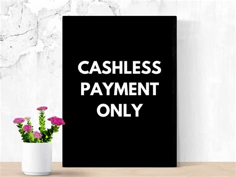 Cashless Payment Sign Printable Signage For Boutiques Retail Stores
