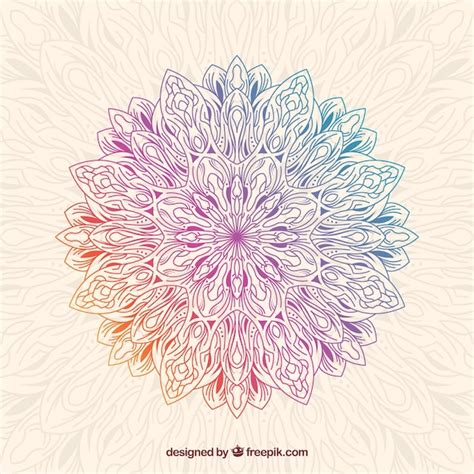 Fondo De Mandala Colorido Vector Gratis