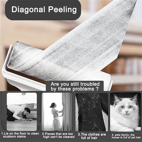 Long Handle Lint Roller Brush Pet Hair Remover Roller Retractable Dust