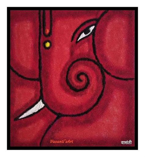 Ganesh art Rangoli, painting ideas | Mini canvas art, Small canvas art ...