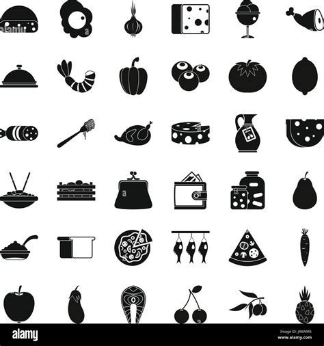 Cooking Dessert Icons Set Simple Style Stock Vector Image And Art Alamy