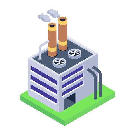 Manufacturing Building Icon In Isometric Style 6433407 Vector Art At