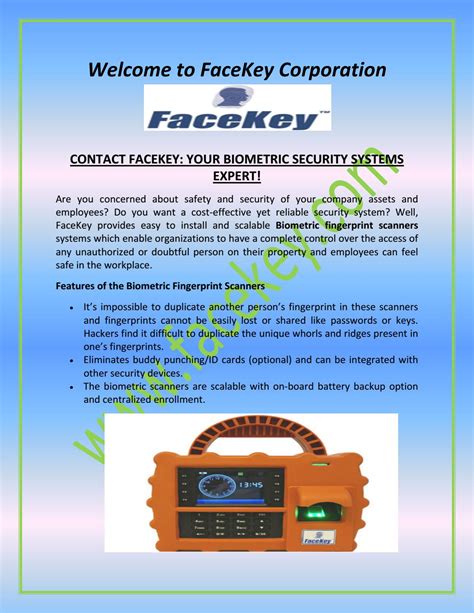 Biometric time clocks by FaceKeyCorporation - Issuu