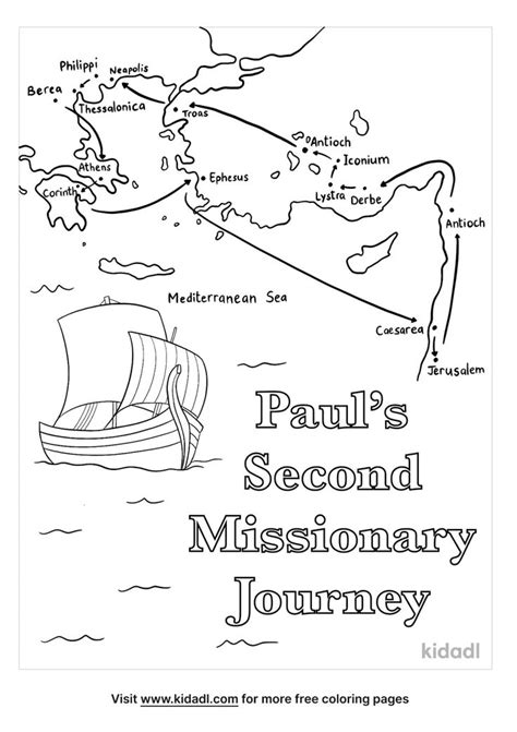 Pauls Second Missionary Journey Coloring Page In 2025 Pauls