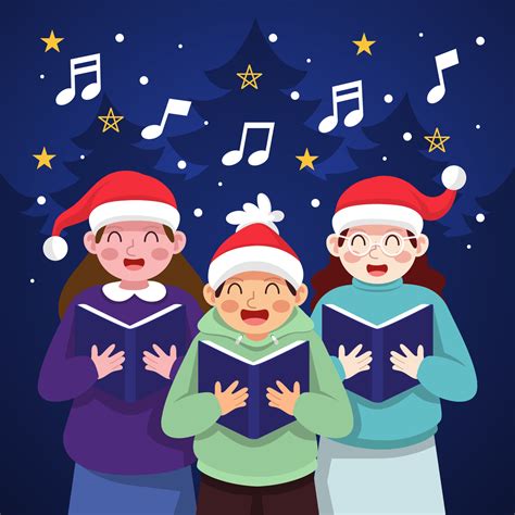 Choir Sing Christmas Carol 3966654 Vector Art at Vecteezy