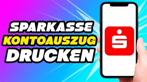 Sparkasse Kontoauszug drucken - Einfache Anleitung - YouTube