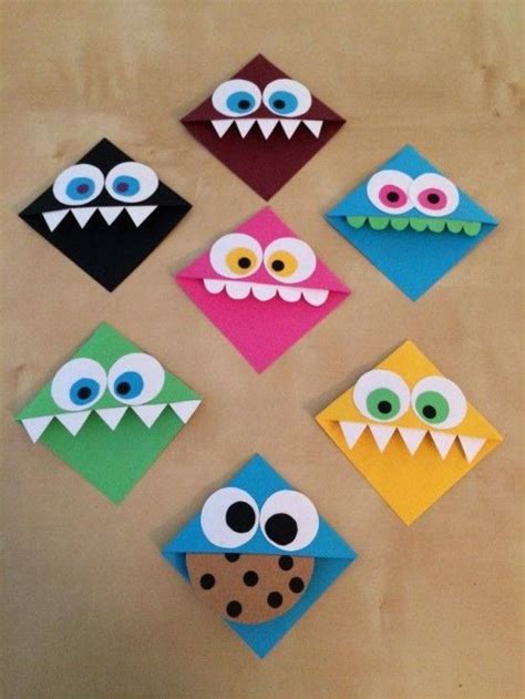 Origami Corner Bookmarks Origami Monster Bookmark Monster Bookmark Crafts