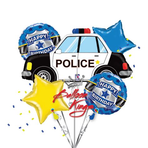 Police Car Bouquet Balloon Kings