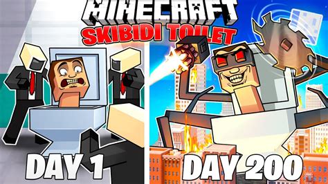 I Survived 200 Days As SKIBIDI TOILET In HARDCORE Minecraft