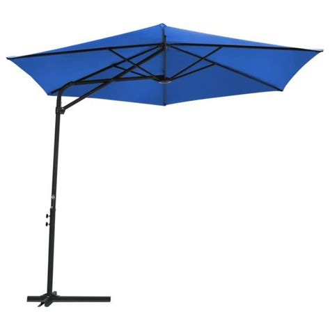 Parasol D Ext Rieur Avec M T En Acier Cm Bleu Azur