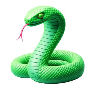 Desenho De Clipart De Uma Cobra Verde L Ngua Vermelha Em Estilo