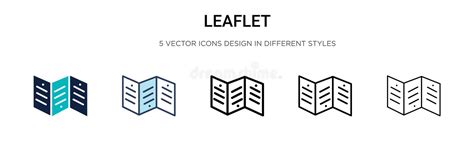 Icono Del Folleto En El Contorno De Línea Delgada Y Estilo De Trazo