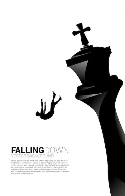 Premium Vector Silhouette Of Businessman Falling Down From The King