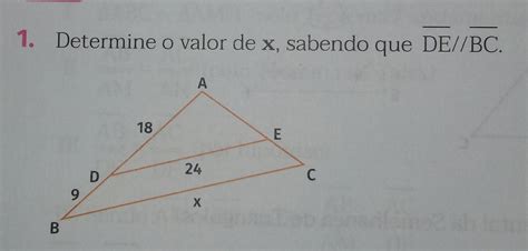 Determine O Valor De X Sabendo Que De Bc Brainly Br