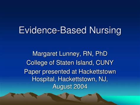 Ppt Evidence Based Nursing Powerpoint Presentation Free Download