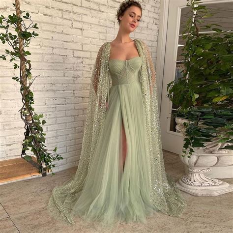 Sage Green Evening Dress A Line Sweetheart Off Shoulder Tulle Bow