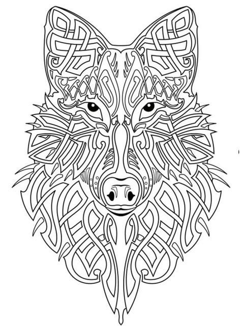 Dibujos De El Tatuaje Del Lobo Para Colorear Para Colorear Pintar E