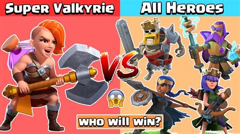 Super Valkyrie Vs All Heroes Clash Of Clans Coc Youtube