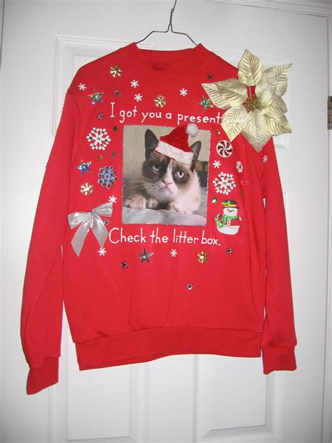 Grumpy Cat Ugly Christmas Sweater Sweatshirt New Handpainted - Etsy