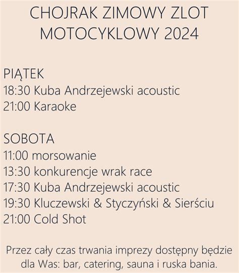 Zimowy Zlot Motocyklowy Chojrak 2024 Chmielniki Mototour Pl Zloty