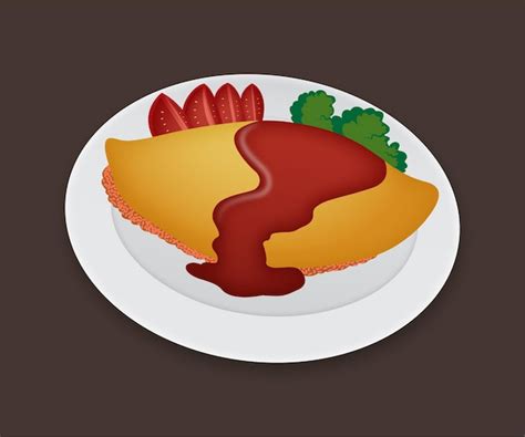 Premium Vector Omurice Japanese Omelette Rice Illustration