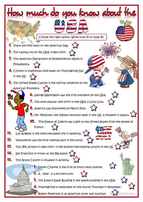 How Much Do You Know About The Usa Quiz Teaching English English