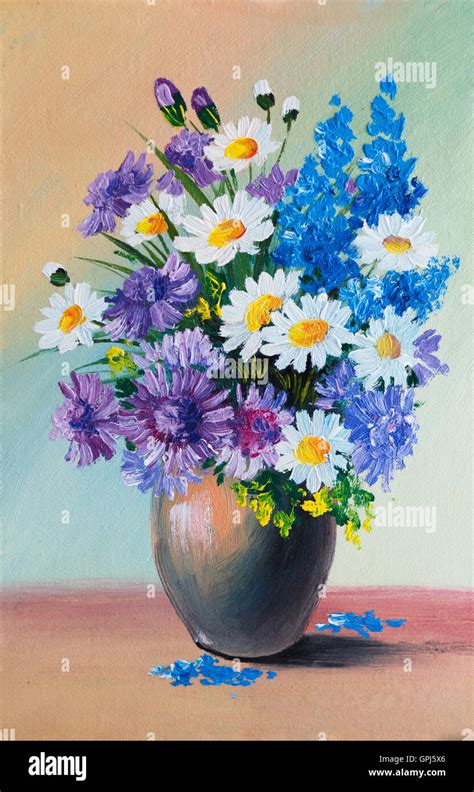 Bouquet De Fleurs Peinture L Huile Banque De Photographies Et D