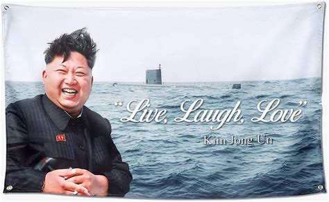 Kim Jong Un Flag Live Laugh Love Flag 3x5 Feet College Etsy