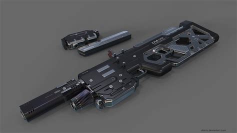 Black and gray assault rifle concept art, futuristic, weapon HD ...