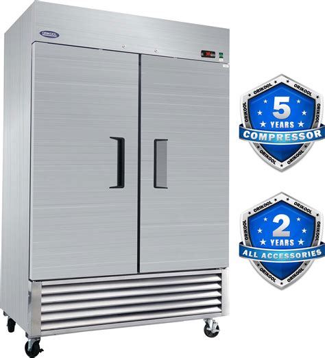 Orikool 54 W Commercial Refrigerator Upright 33℉ ~ 40℉ Stainless Steel Reach In