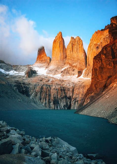 Sunrise in Mirador Las Torres, Torres Del Paine National Park ...