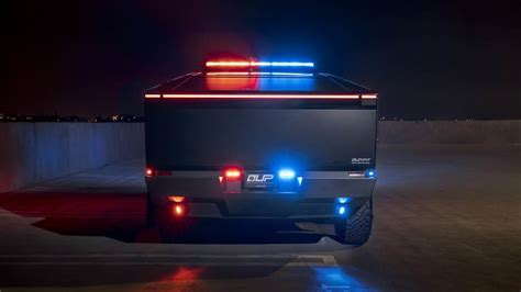 Tesla Cybertruck police car is ready to protect and to serve