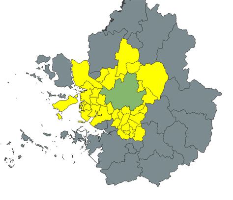 Map of Seoul Metropolitan Area. The green region represents Seoul city ...