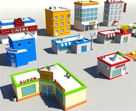 Low Poly Building Pack D Model