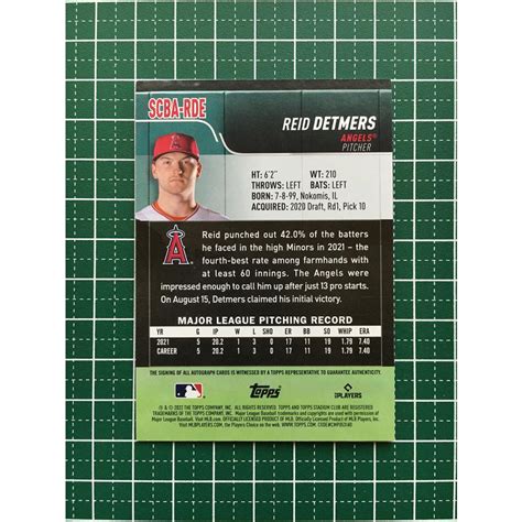 Topps Mlb Stadium Club Scba Rde Reid Detmers Los Angeles Angels