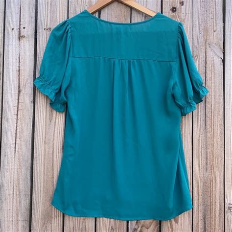 Hawthorn Tops Nwt Hawthorn Emerald Green Ruffle Sleeve Blouse