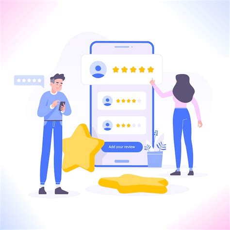 Premium Vector People Rating With Five Stars On Mobile App